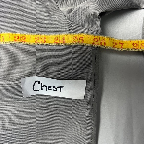 Roundtree & Yorke Dress Shirt Gray Blended Pinpoint Button Down Collar Sz 17 35 - Picture 6 of 9